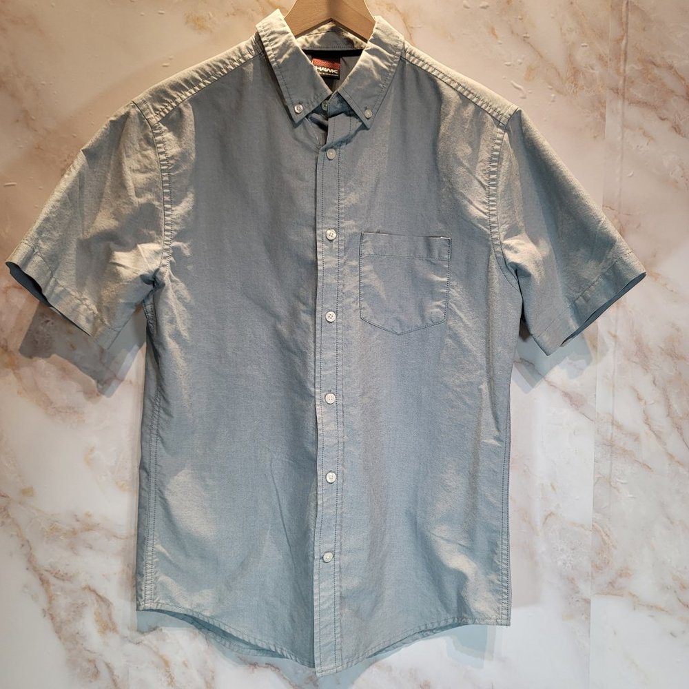Tony Hawk Light Blue Short Sleeve Button Down Cotton Shirt Men's Small